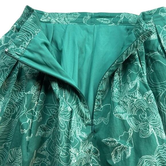 Women's Isani for Target Pleated Green Floral Spring Mini Skirt Size XS - Picture 4 of 8